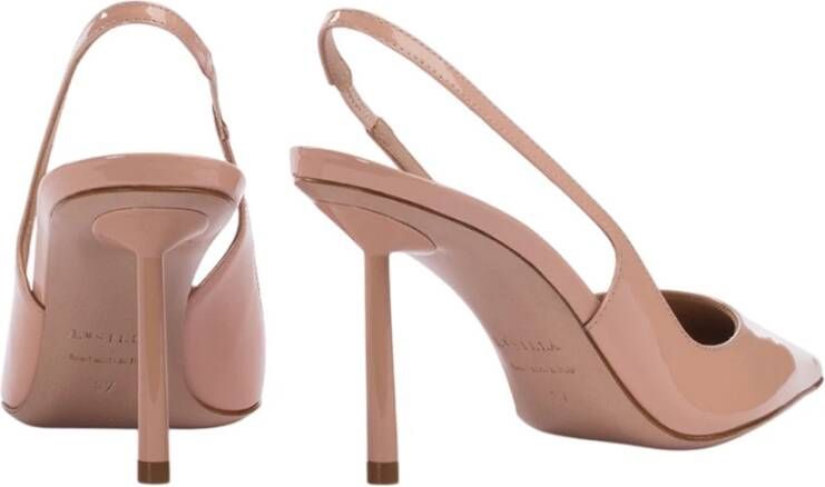 Le Silla Nude Patent Slingback Stiletto Hakken Beige Dames