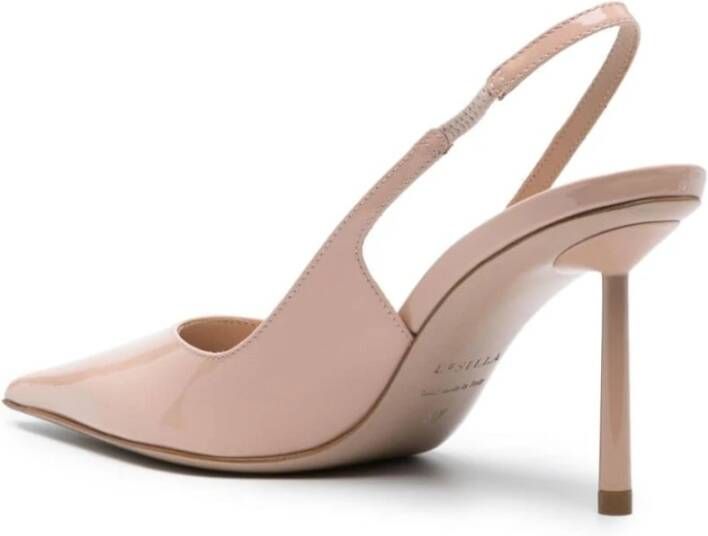 Le Silla Patent Finish Pointed Toe Slingback Heels Beige Dames