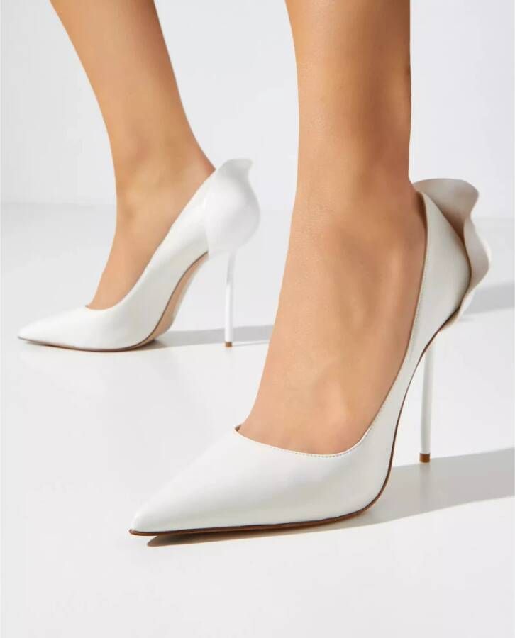 Le Silla Witte Petalo pumps met bloemendecoratie White Dames