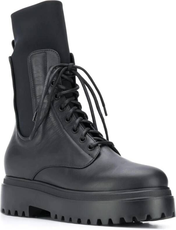 Le Silla Zwarte Leren Veterschoenen Black Dames