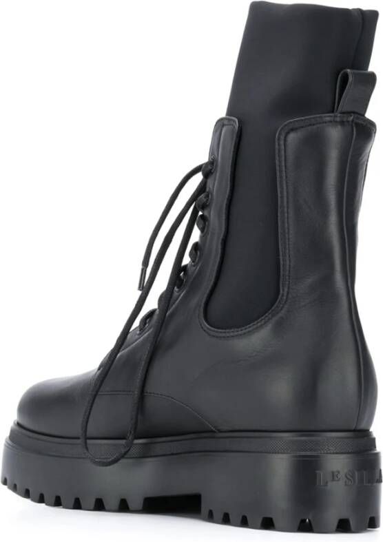 Le Silla Zwarte Leren Veterschoenen Black Dames