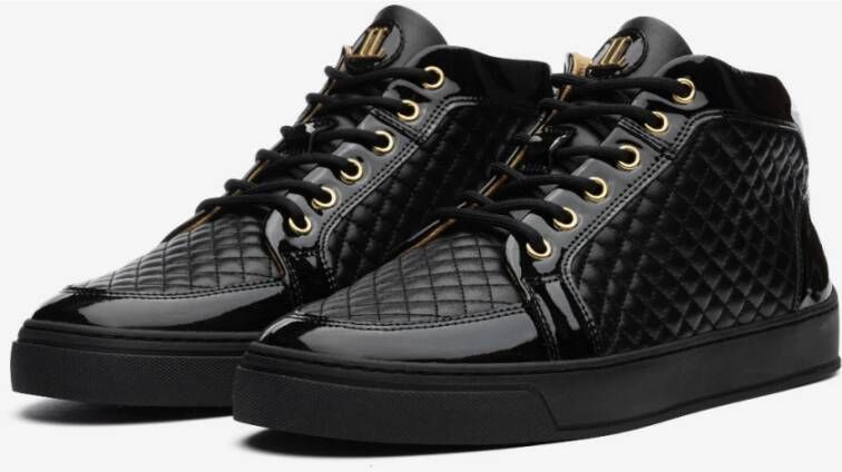 Leandro Lopes Ezio Zwarte Leren Sneakers Black Heren