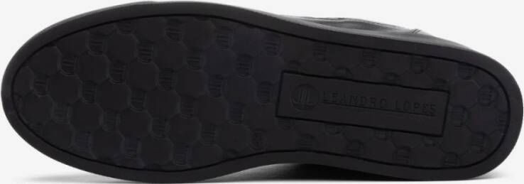 Leandro Lopes Zwarte Diamantgestikte Lage Sneaker Black Unisex