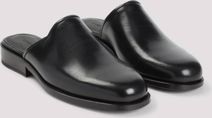 Lemaire Zwarte Leren Pantoffels Stijlvol Comfort Black Heren