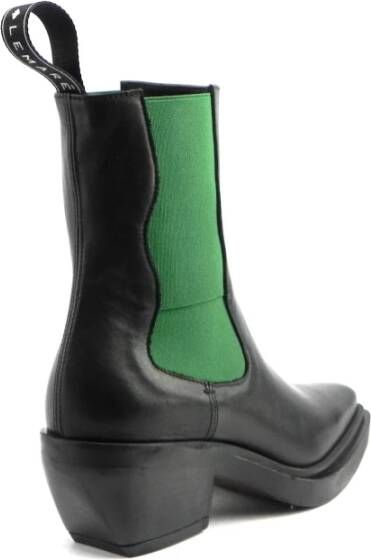 Lemaré Zwart Groene Western Stijl Laarzen Black Dames