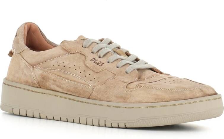 Lemargo Beige Suède Sneakers Rubberen Zool Beige Heren