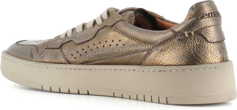 Lemargo Bronzen Leren Sneakers met Rubberen Zool Brown Dames