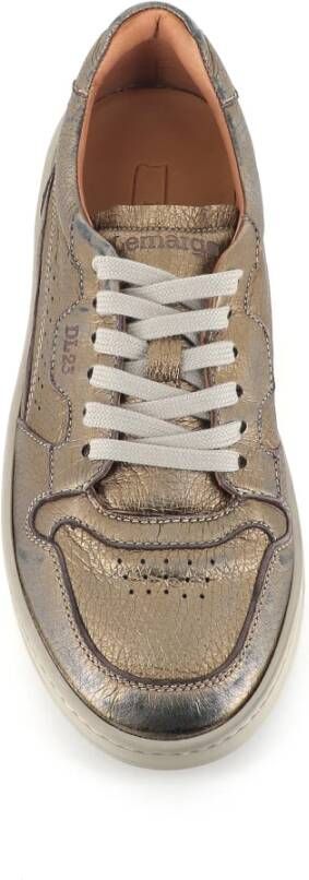 Lemargo Bronzen Leren Sneakers met Rubberen Zool Brown Dames