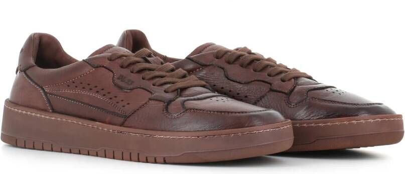 Lemargo Donkerbruine Leren Sneakers Brown Heren