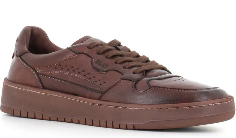 Lemargo Donkerbruine Leren Sneakers Brown Heren