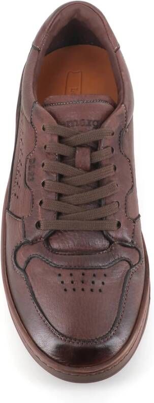 Lemargo Donkerbruine Leren Sneakers Brown Heren