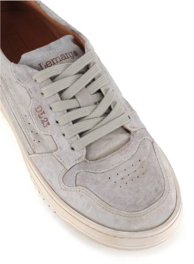 Lemargo Lichtgrijze Suède Sneakers Beige Dames