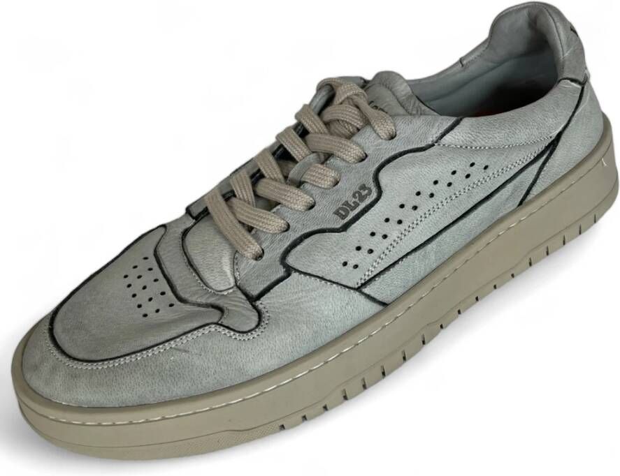 Lemargo Stone-Washed Sneaker in Grijs Leer Gray Heren