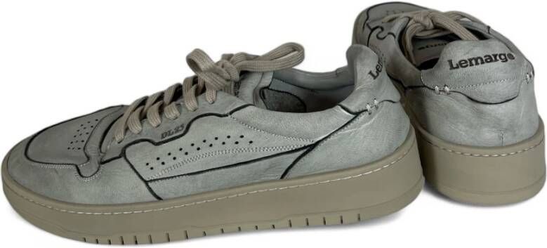 Lemargo Stone-Washed Sneaker in Grijs Leer Gray Heren