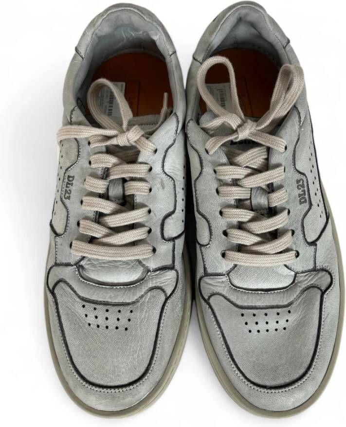 Lemargo Stone-Washed Sneaker in Grijs Leer Gray Heren