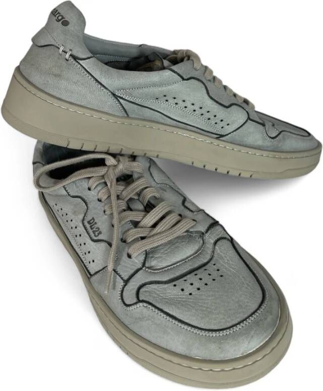 Lemargo Stone-Washed Sneaker in Grijs Leer Gray Heren