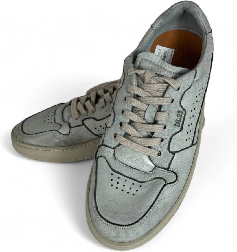 Lemargo Stone-Washed Sneaker in Grijs Leer Gray Heren