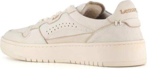 Lemargo Witte Leren Sneakers Rubberen Zool White Dames