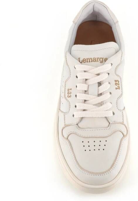 Lemargo Witte Leren Sneakers Rubberen Zool White Dames