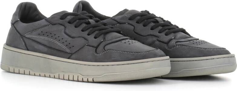 Lemargo Zwarte Leren Sneakers Rubberen Zool Black Heren