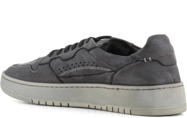 Lemargo Zwarte Leren Sneakers Rubberen Zool Black Heren