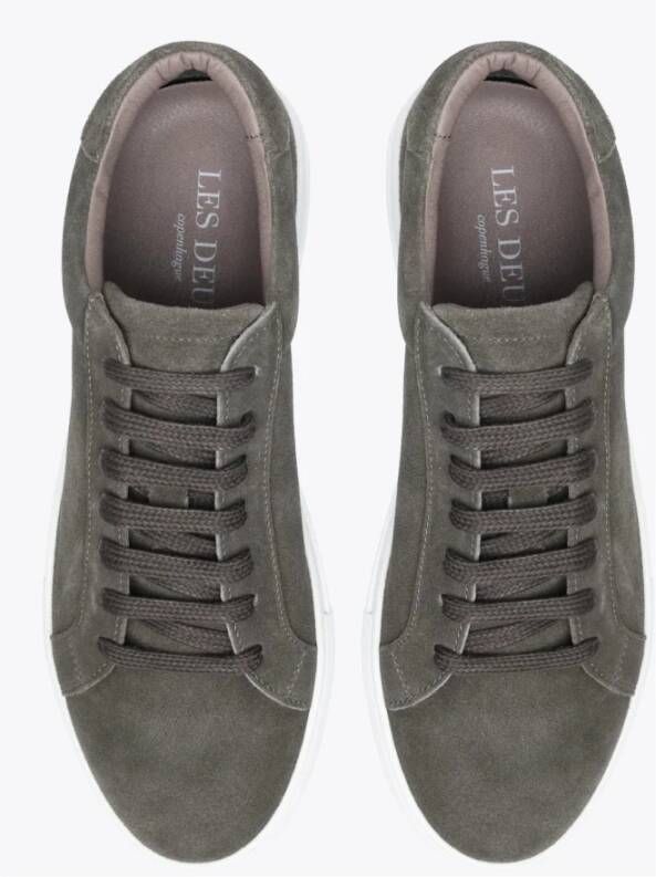 Les Deux Eenvoudige Suède Sneaker Gray Heren