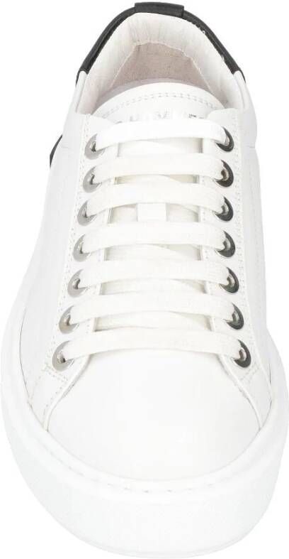 Les Hommes Witte Leren Lage Sneakers White Heren