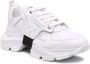 Les Hommes Witte Leren Sneakers met Nylon Detail White Heren - Thumbnail 2