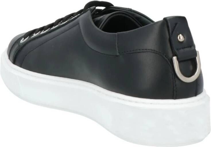 Les Hommes Zwarte leren lage sneakers Black Heren