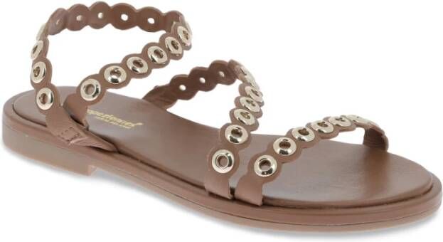 Les Tropeziennes Bruin Leren Sandalen Obalina Model Brown Dames