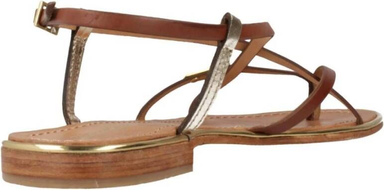 Les Tropeziennes Platte Sandalen met Bandjes Brown Dames