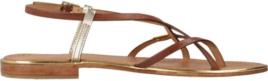 Les Tropeziennes Platte Sandalen met Bandjes Brown Dames