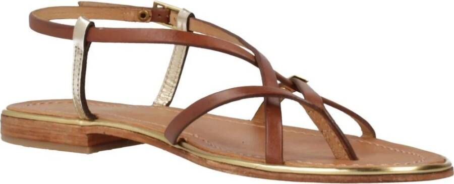 Les Tropeziennes Platte Sandalen met Bandjes Brown Dames