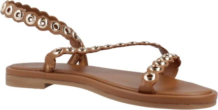 Les Tropeziennes Stijlvolle Platte Sandalen voor Vrouwen Brown Dames