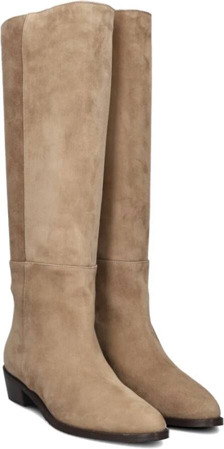 Lina Locchi Beige Leren Hoge Laarzen voor Dames Beige Dames