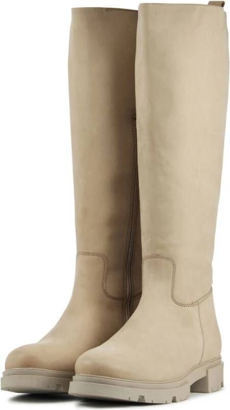 Lina Locchi Beige Nubuck Hoge Laarzen voor Dames Beige Dames