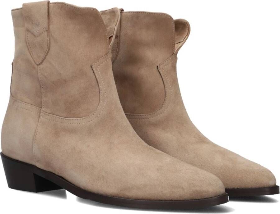 Lina Locchi Beige Suède Enkellaarsjes Beige Dames