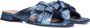 Lina Locchi Blauw Leren Gevlochten Slippers Blue Dames - Thumbnail 2