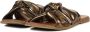 Lina Locchi Slippers Dames Sandalen Instappers Damesschoenen Leer Blokhak 126230477 Brons - Thumbnail 2