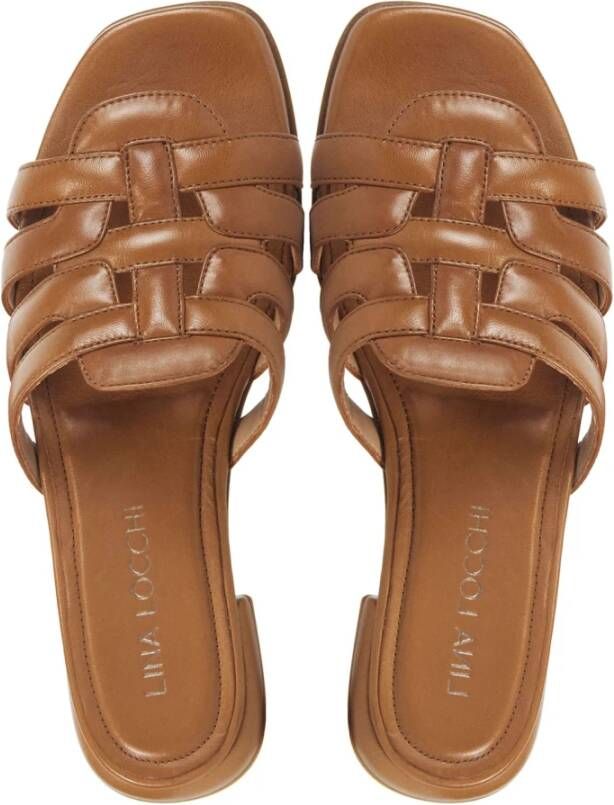 Lina Locchi Cognac Sliders voor vrouwen Brown Dames