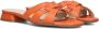 LINA LOCCHI Slippers Dames Led Knoop Slipper Maat: 42 Materiaal: Leer Kleur: Oranje - Thumbnail 3