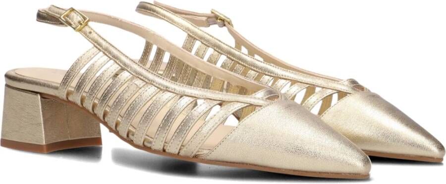 Lina Locchi Glamoureuze Gouden Suède Pumps Yellow Dames