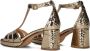 Lina Locchi Sandalen Dames Damesschoenen Leer Plateauhak hoogte 8 cm L1268 Goud - Thumbnail 4