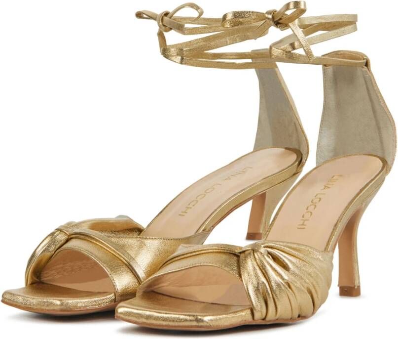 Lina Locchi Gouden Sandalen Yellow Dames