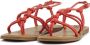 Lina Locchi Sandalen Dames Damesschoenen Leer Blokhak hoogte L1285 Oranje - Thumbnail 3