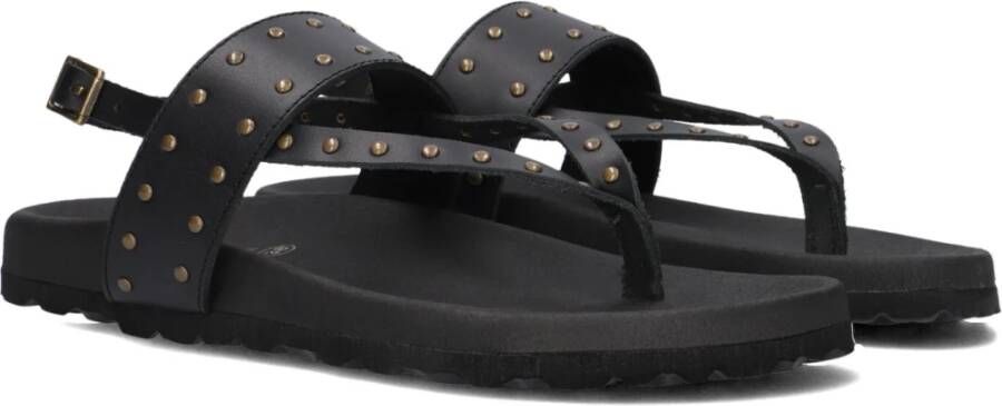 Lina Locchi Studded Leather Sandals Black Dames