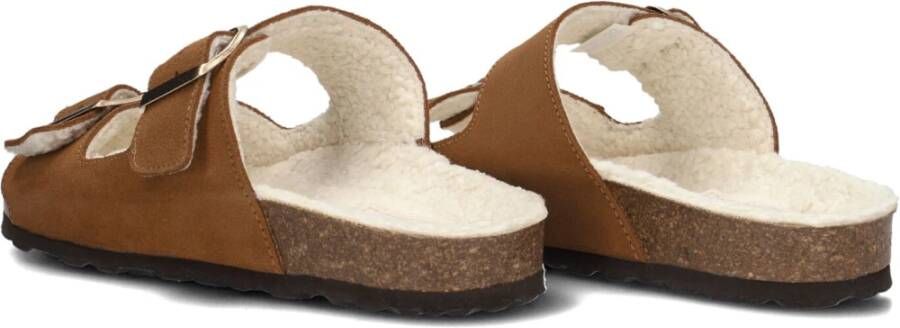 Lina Locchi Suède Slippers met Gespsluiting Brown Dames