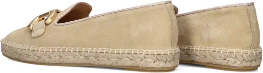 Lina Locchi Taupe Suède Loafers met Bit Detail Beige Dames