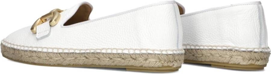 Lina Locchi Witte Leren Espadrilles Instapper met Bit White Dames