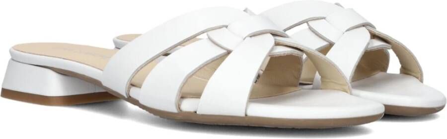 Lina Locchi Witte Leren Knoop Slippers White Dames